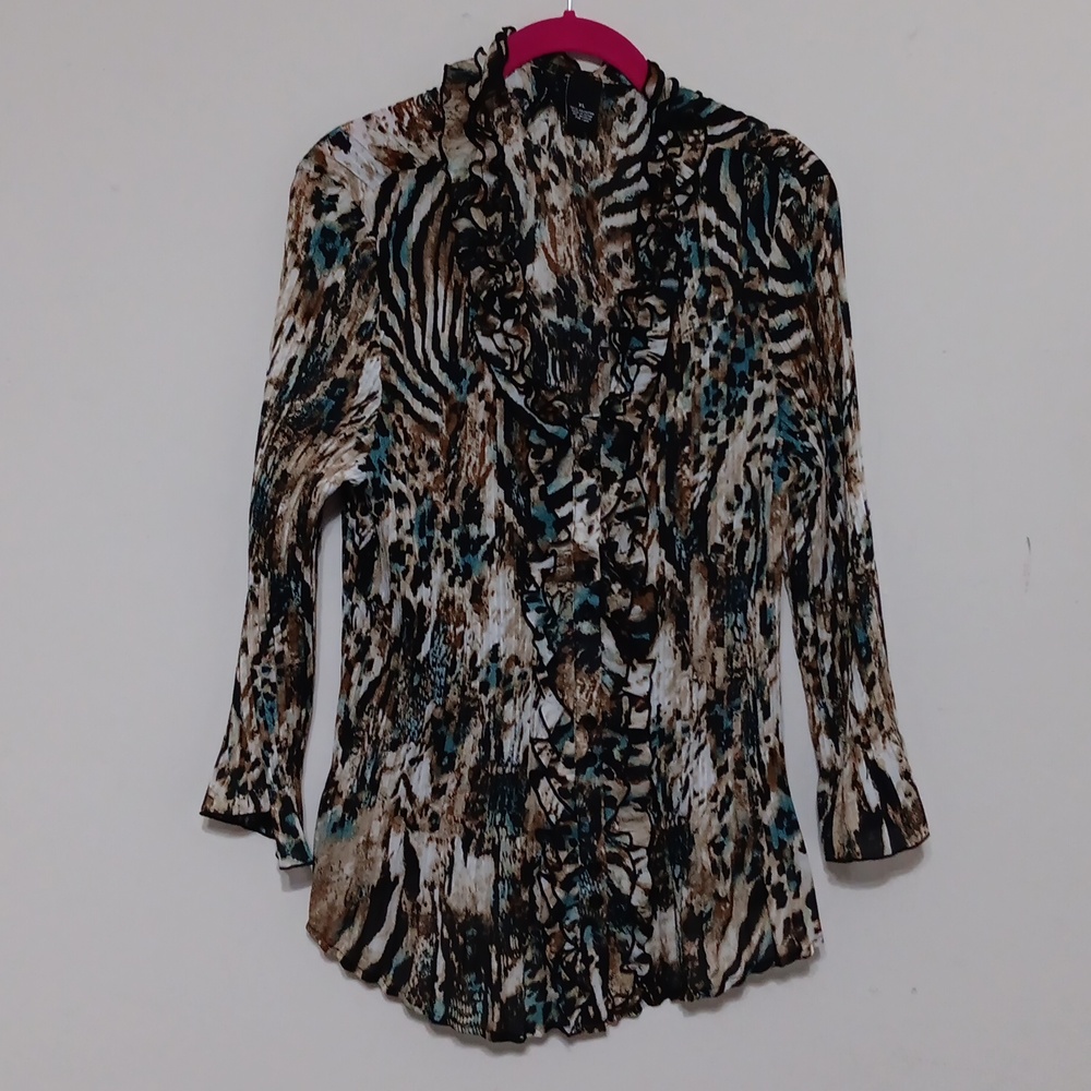 Multicolor Animal Print Blouse Overlay 24-26" Ptp